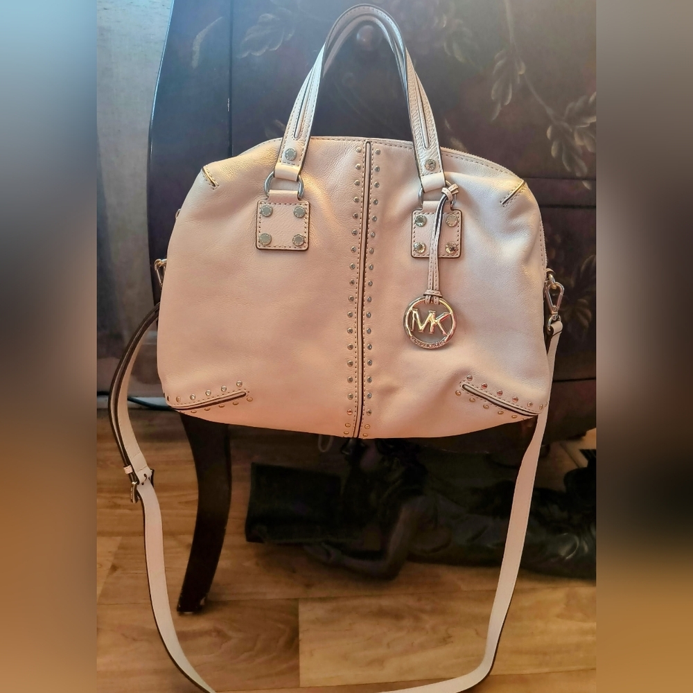 Michael Kors Collins Aster Cream Studded Handbag Excellent Condition